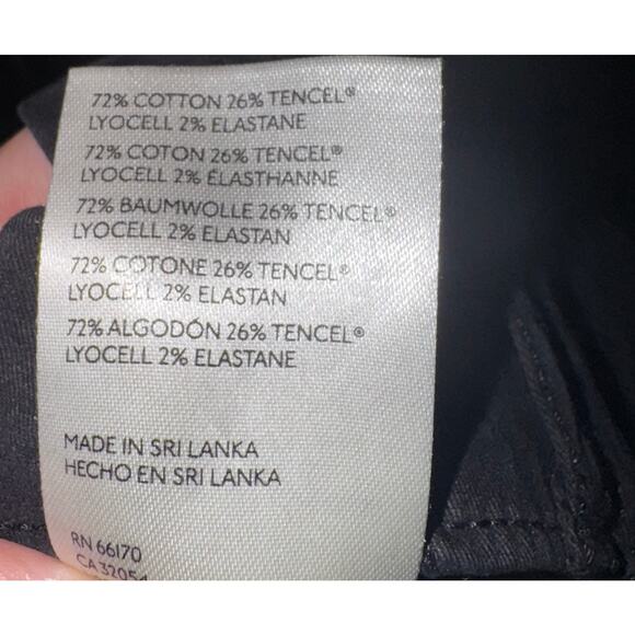 Anthropologie Pilcro Straight Leg Raw Hem Black Pants Women's 27 Flap Pockets - Picture 9 of 9